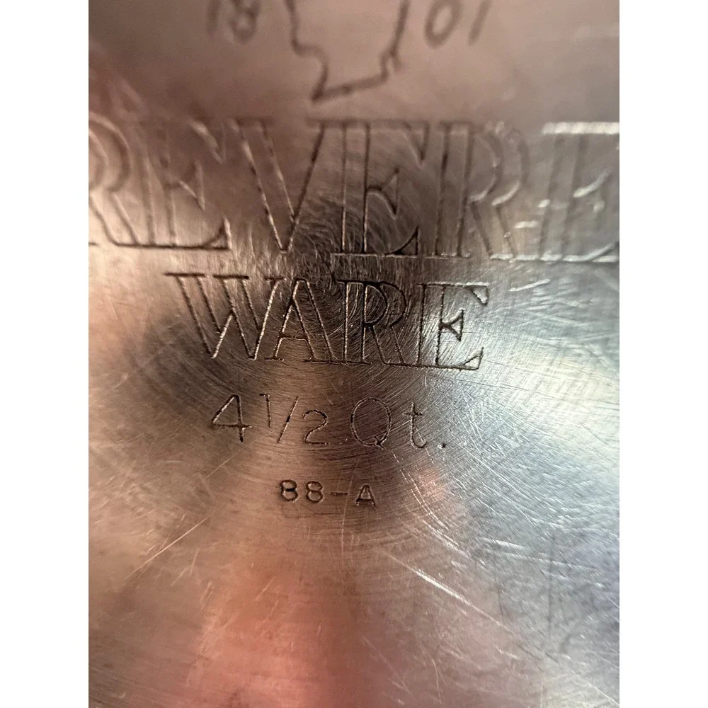 Vintage Revere Ware‎ 1801 Stainless Steel 4.5 Qt Stockpot 88-A Double Handle Pot